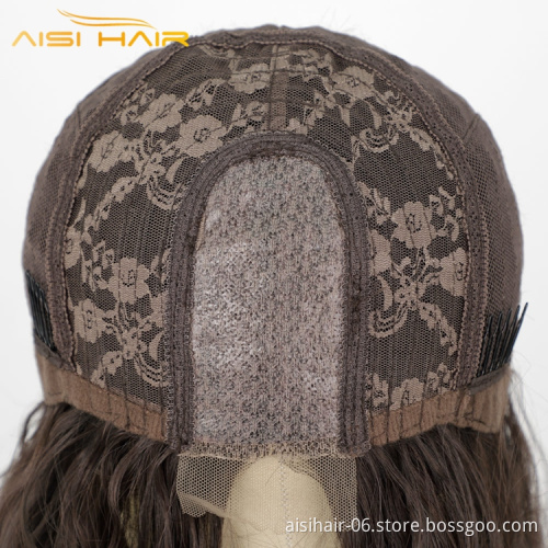Aisi Hair Hot Selling Body Wave Wigs Expression Long Black Blonde Brown 26 Inch Synthetic For Women Lace Front Wigs